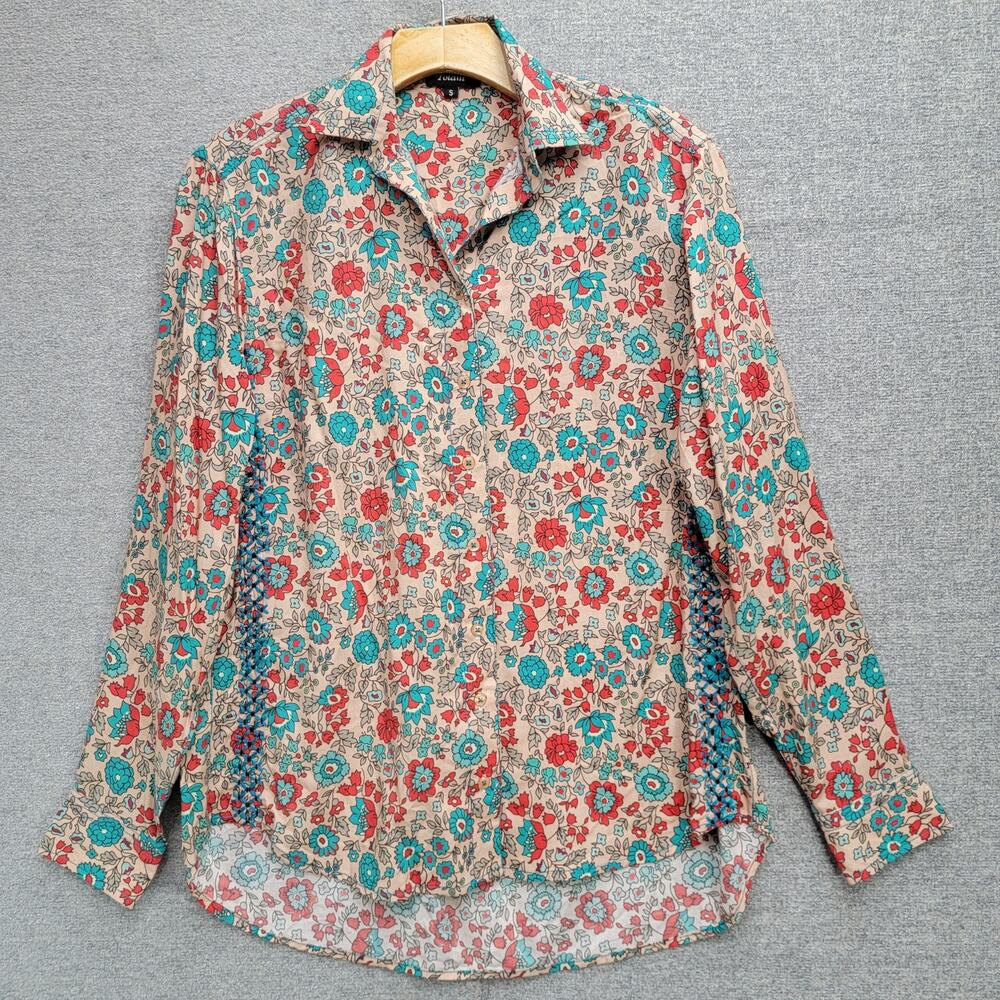 TOLANI COTTAGECORE FLORAL BUTTON SHIRT, SIZE S